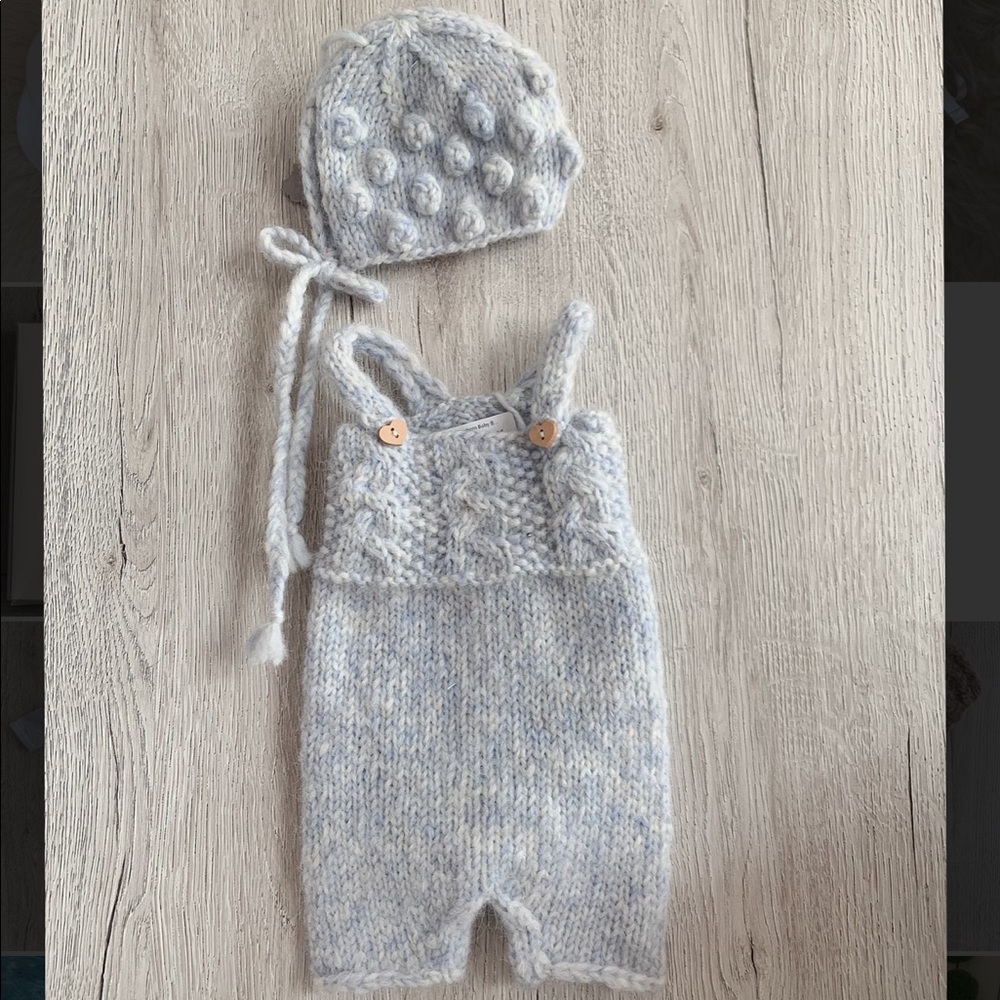 Soft knit, handmade outfit for newborn photoshoot